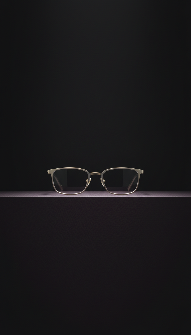 Eckige Brille aus Porzellan-Mist-Titan