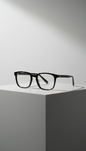 Quadratische Brille aus schwarzem Acetat