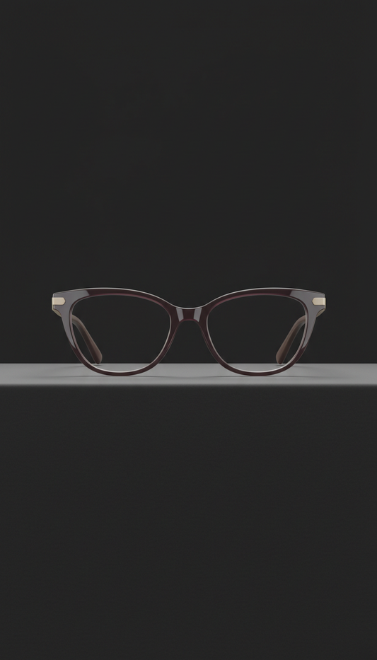Cat-Eye aus anthrazitfarbenem Acetat