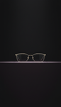 Eckige Brille aus Porzellan-Mist-Titan